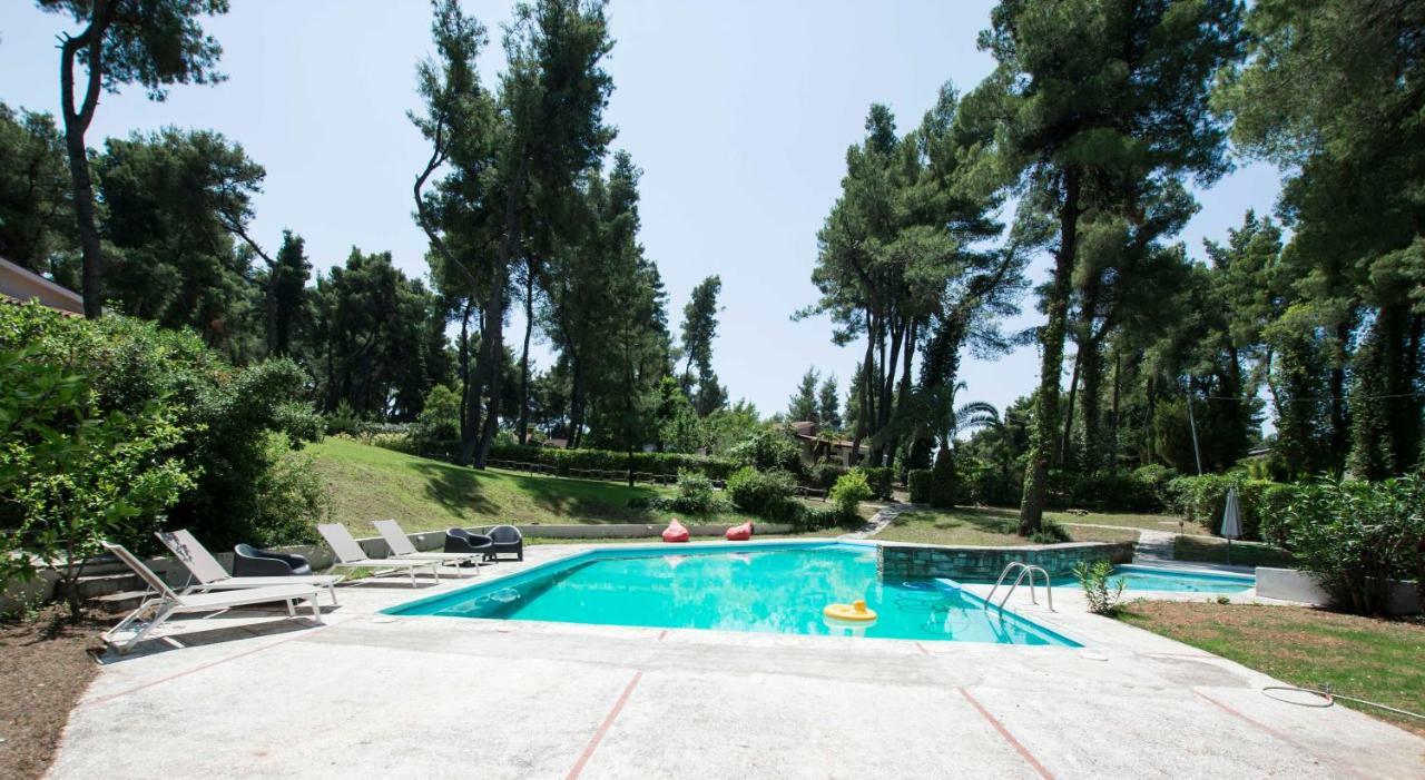Villa Aurora In Sani With Garden And Pool Eksteriør bilde