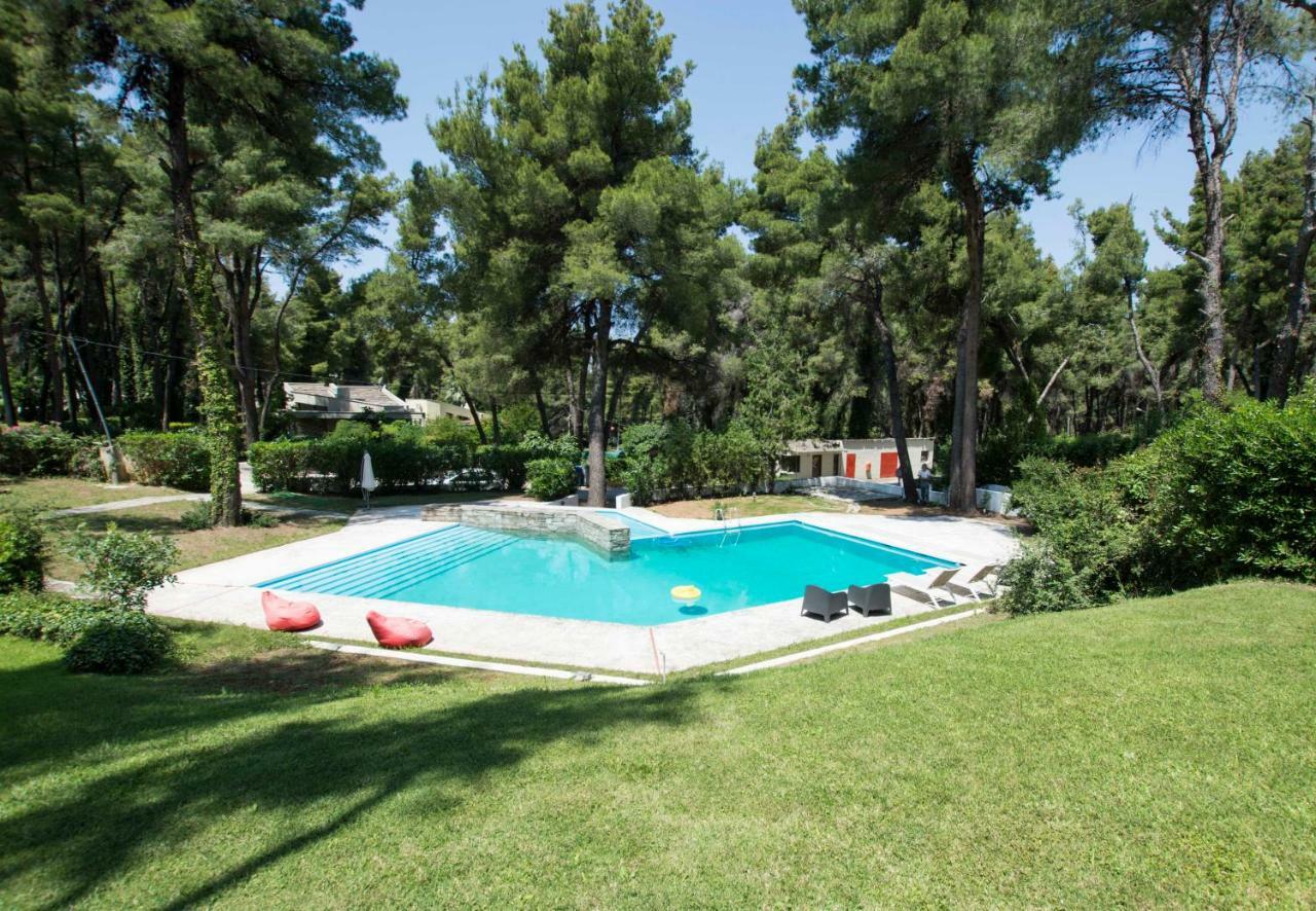 Villa Aurora In Sani With Garden And Pool Eksteriør bilde