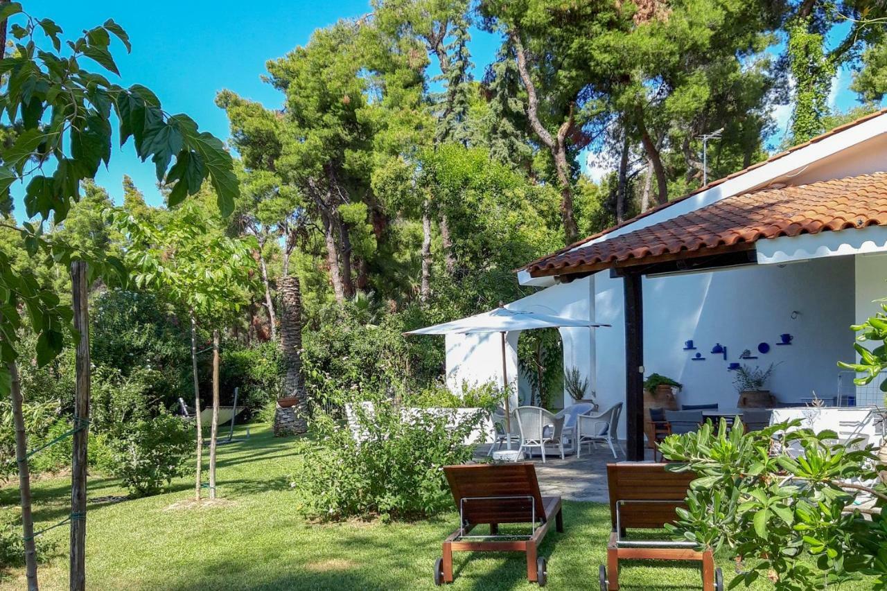 Villa Aurora In Sani With Garden And Pool Eksteriør bilde